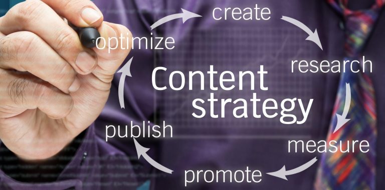 Man creating a chart with elements of content seo strategy on a digital screen